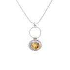 Twisted Silver Oval Pendant