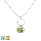 Twisted Silver Oval Pendant