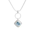 Twisted Silver Square Pendant