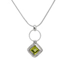 Twisted Silver Square Pendant