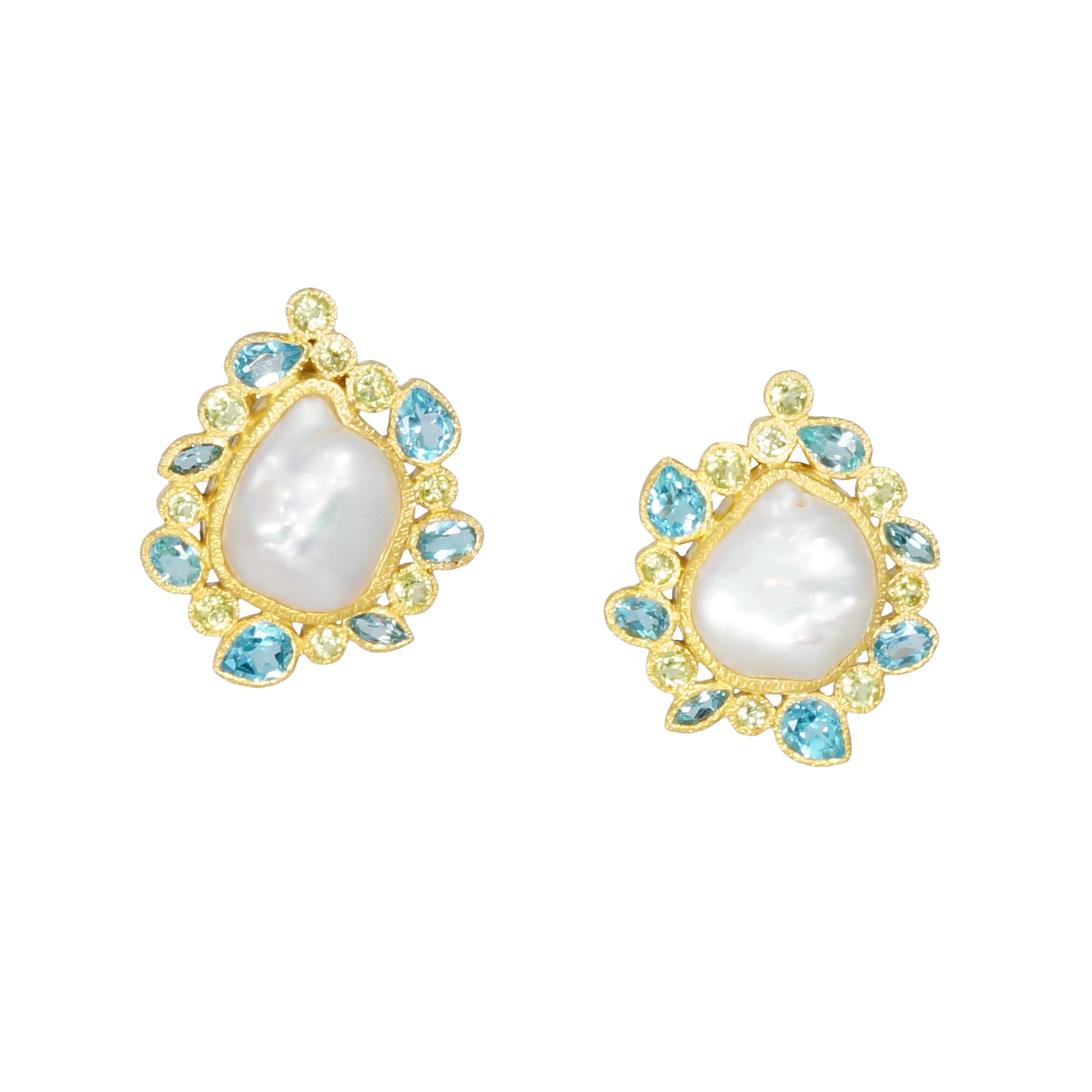 14k Gold and Baroque Pearl Earrings ~ Dream of Moorea