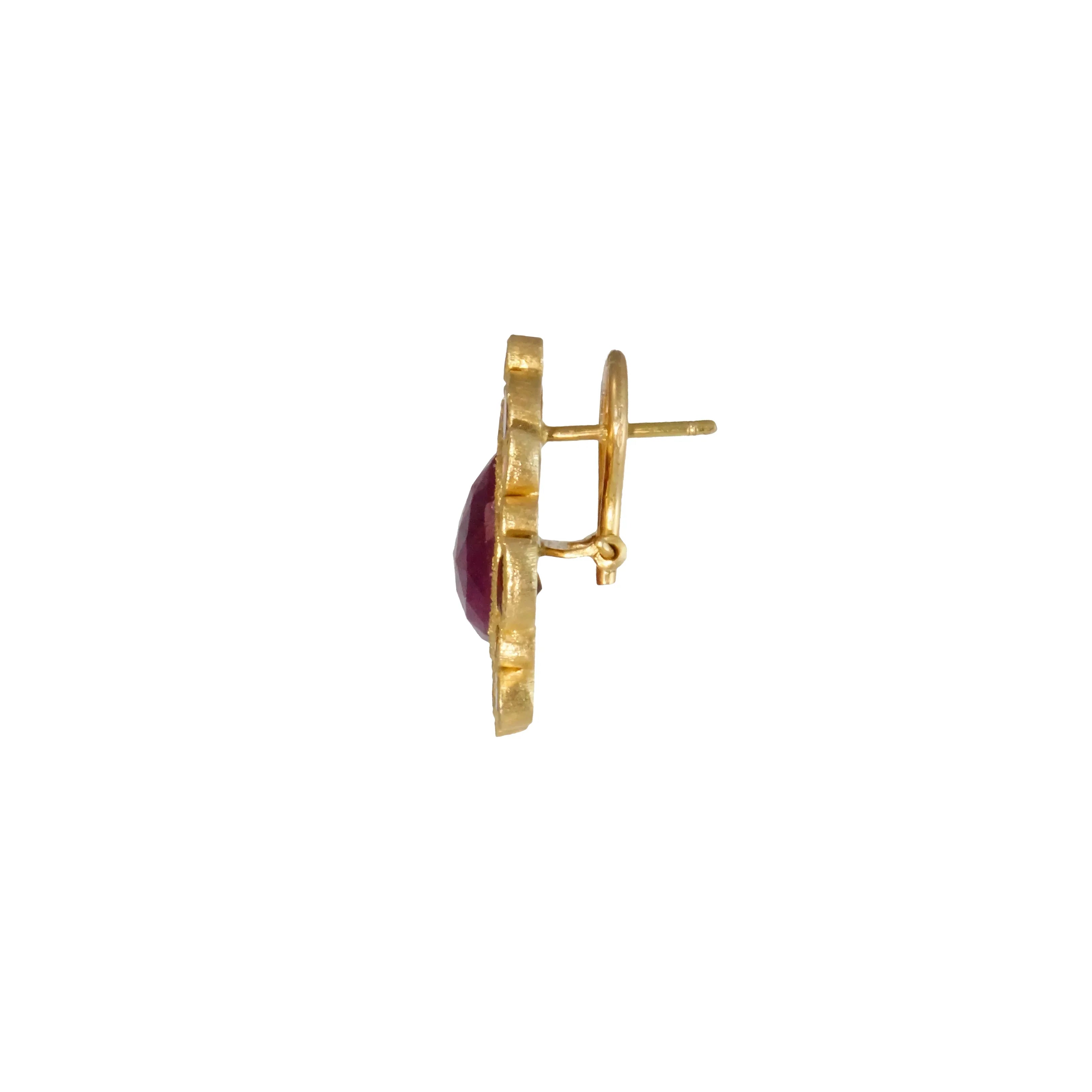 Circle of Fire - 14k Gold and Ruby Earrings - Q Evon Fine Jewelry