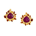 Circle of Fire - 14k Gold and Ruby Earrings - Q Evon Fine Jewelry