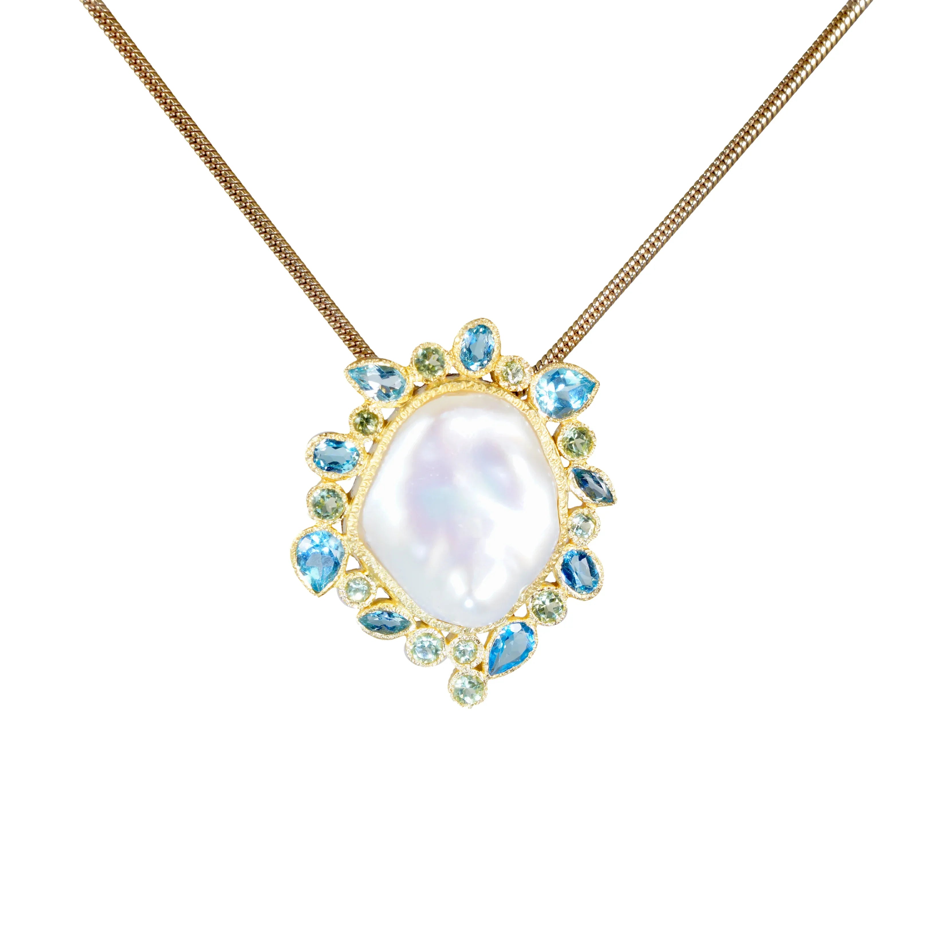 Dream of Moorea - 14k Gold and Baroque Pearl Pendant - Q Evon Fine Jewelry