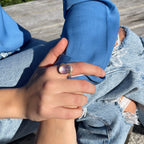 14k Gold Moonstone Ring with White Diamonds - Q Evon Fine Jewelry