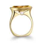 14k Citrine Ring with White Diamond accents - Q Evon Fine Jewelry