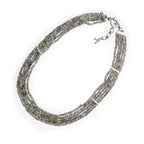 Multi Strand Labradorite Necklace with Sterling Silver
