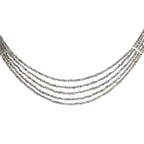 Multi Strand Labradorite Necklace with Sterling Silver