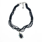 Circle of Fire - Silver Blue Sapphire Necklace - Q Evon Fine Jewelry