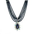 Circle of Fire - Silver Blue Sapphire Necklace - Q Evon Fine Jewelry