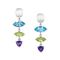 Blue Topaz East West Marquise Earrings - Q Evon Fine Jewelry