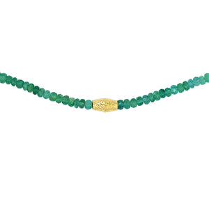 Emerald and Handmade Bead Necklace