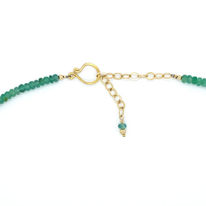Emerald and Handmade Bead Necklace