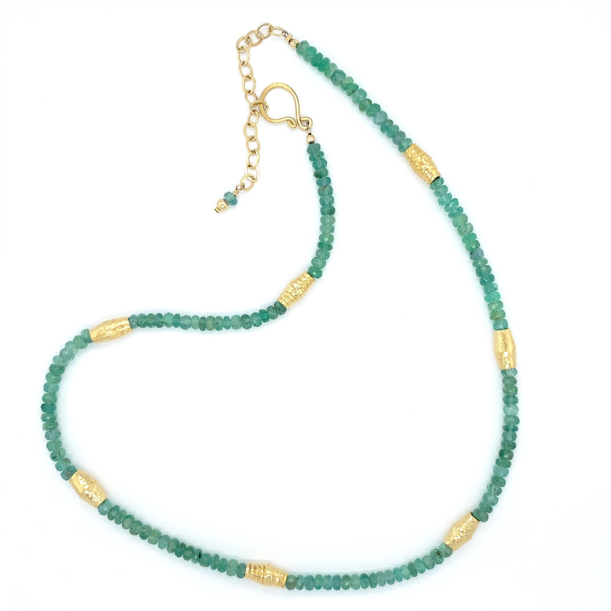 Emerald and Handmade Bead Necklace
