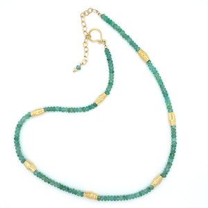 Emerald and Handmade Bead Necklace