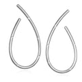 Sterling Silver "J" Hoop Earrings with White Sapphires - Q Evon Fine Jewelry