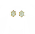 Moss Aquamarine Gold Studs, Large - Q Evon Fine Jewelry