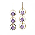 Triple Gems Forged Circles - Amethyst