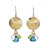 Acid Etched Gold Disc with Gemstones