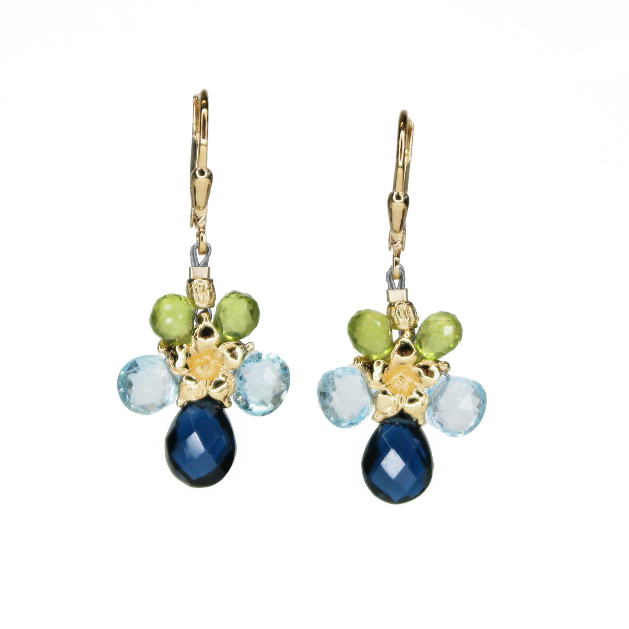 Earrings - Gemstone Flowers