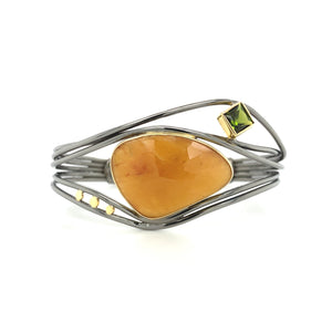 Honey and Green Tourmaline Cuff