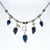 5 Stick Rose Cut Sapphire Necklace With Peridot