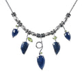 5 Stick Rose Cut Sapphire Necklace With Peridot - Q Evon Fine Jewelry