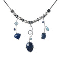 3 Stick Rose Cut Sapphire Necklace With Blue Topaz - Q Evon Fine Jewelry