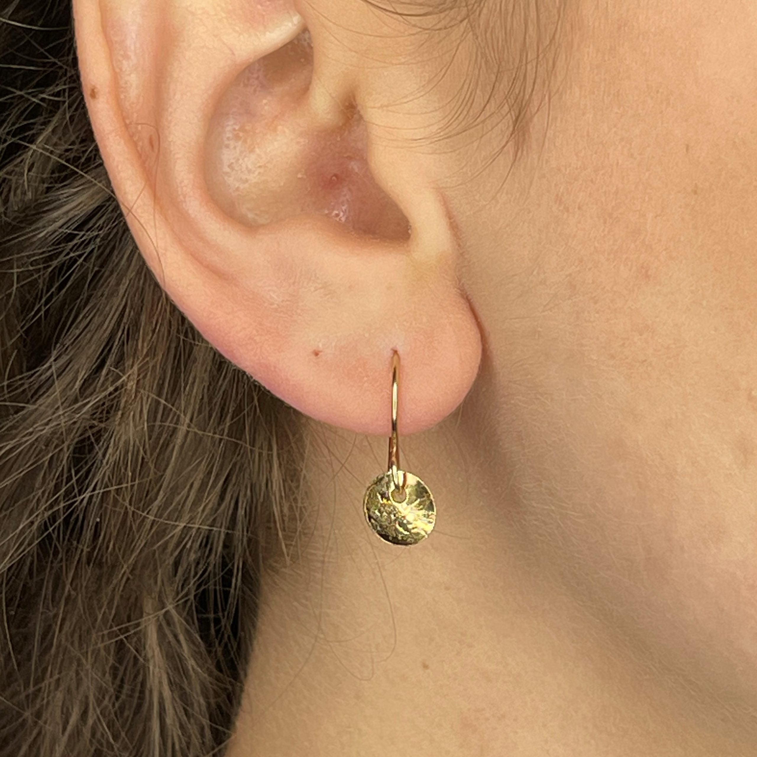 Acid Etched Disk Earrings - Small