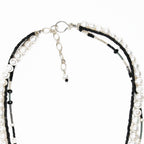 Black Onyx Pendant on Triple Strand