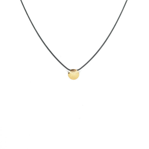 Acid Etched Gold Disc, Small - Q Evon Fine Jewelry