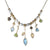 7 Stick Gemstone Necklace, Mixed Metal