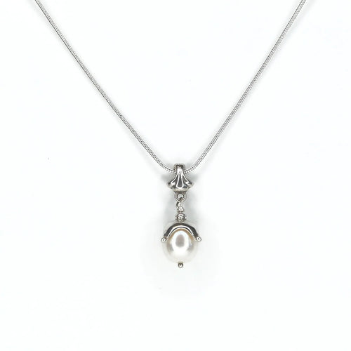 Jester Cap Teardrop Pearl, Silver - Q Evon Fine Jewelry