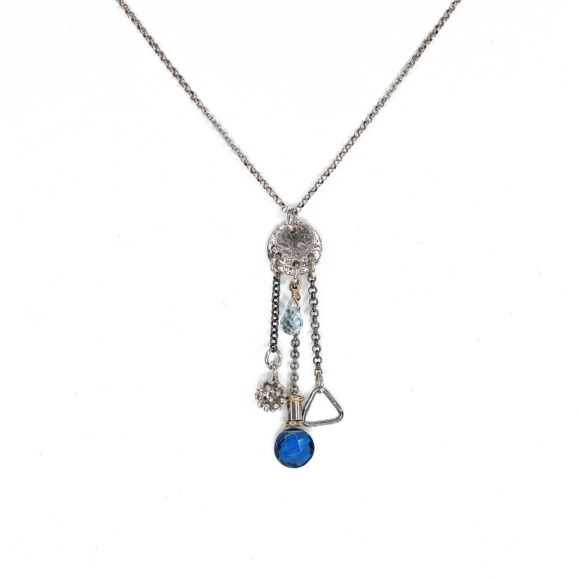 Acid Etched Disc with Silver Mace Bead