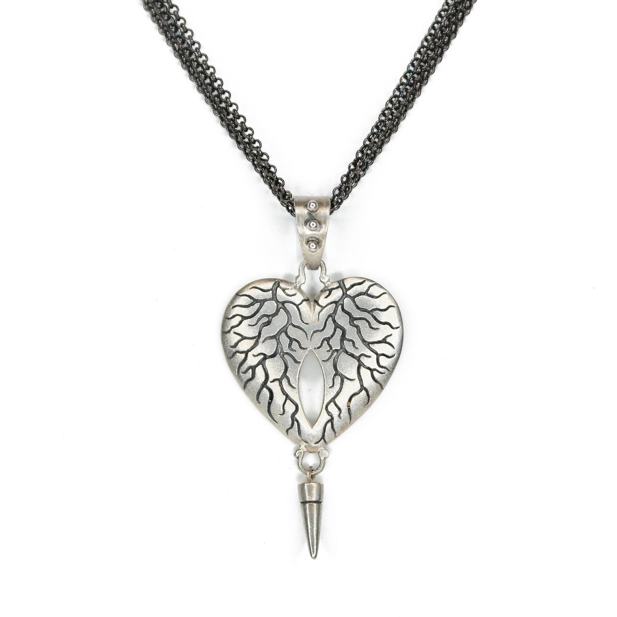 Flaming Whole Heart Pendant