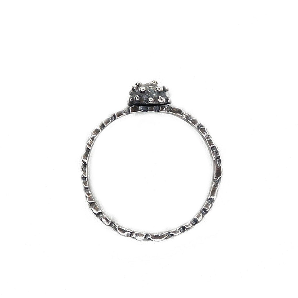 Bead of Protection - Oxidized Sterling Ring