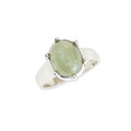 Crown Set Moss Aquamarine Cabochon - Q Evon Fine Jewelry