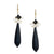 Vintage French Glass Earrings with Black Spinel and Pearls