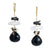 Black Onyx Earrings with Vintage Black Coral, Spinel and Pearls