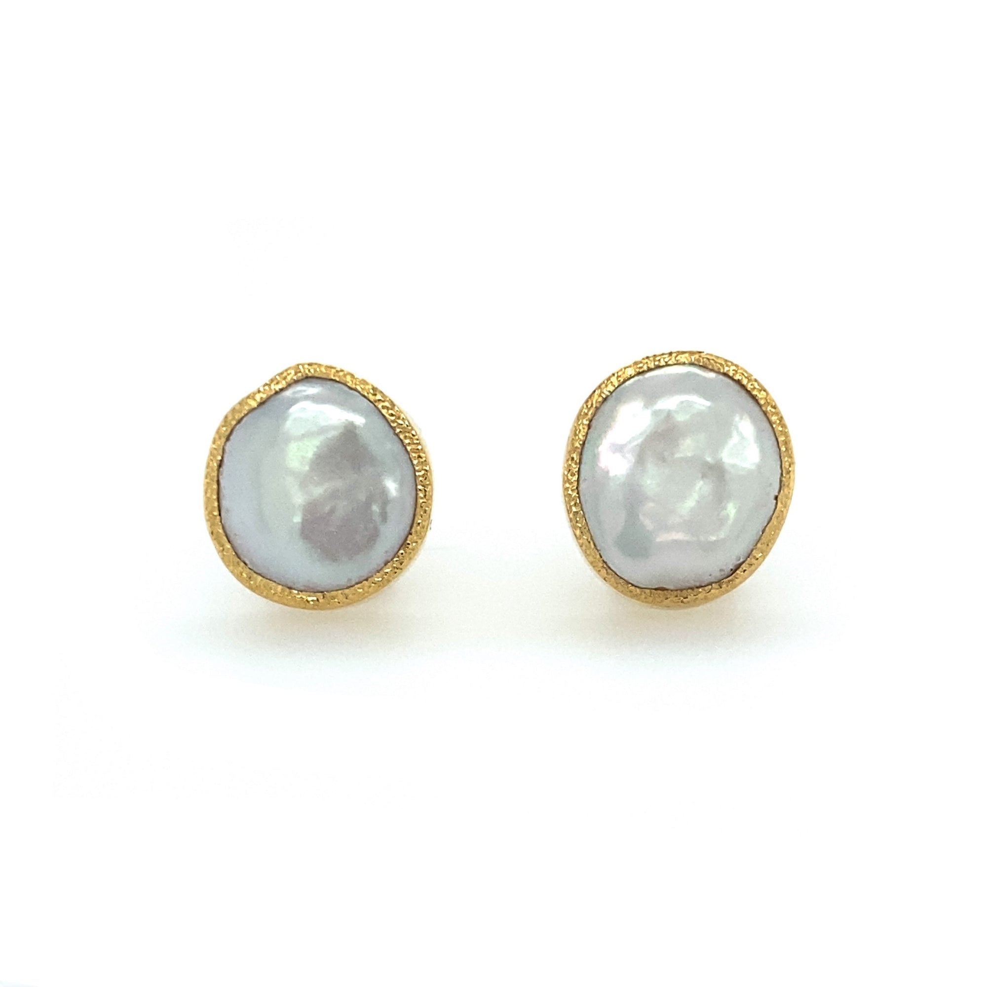 Golden South Sea Progressive Pearl Studs ~ 11.4 mm