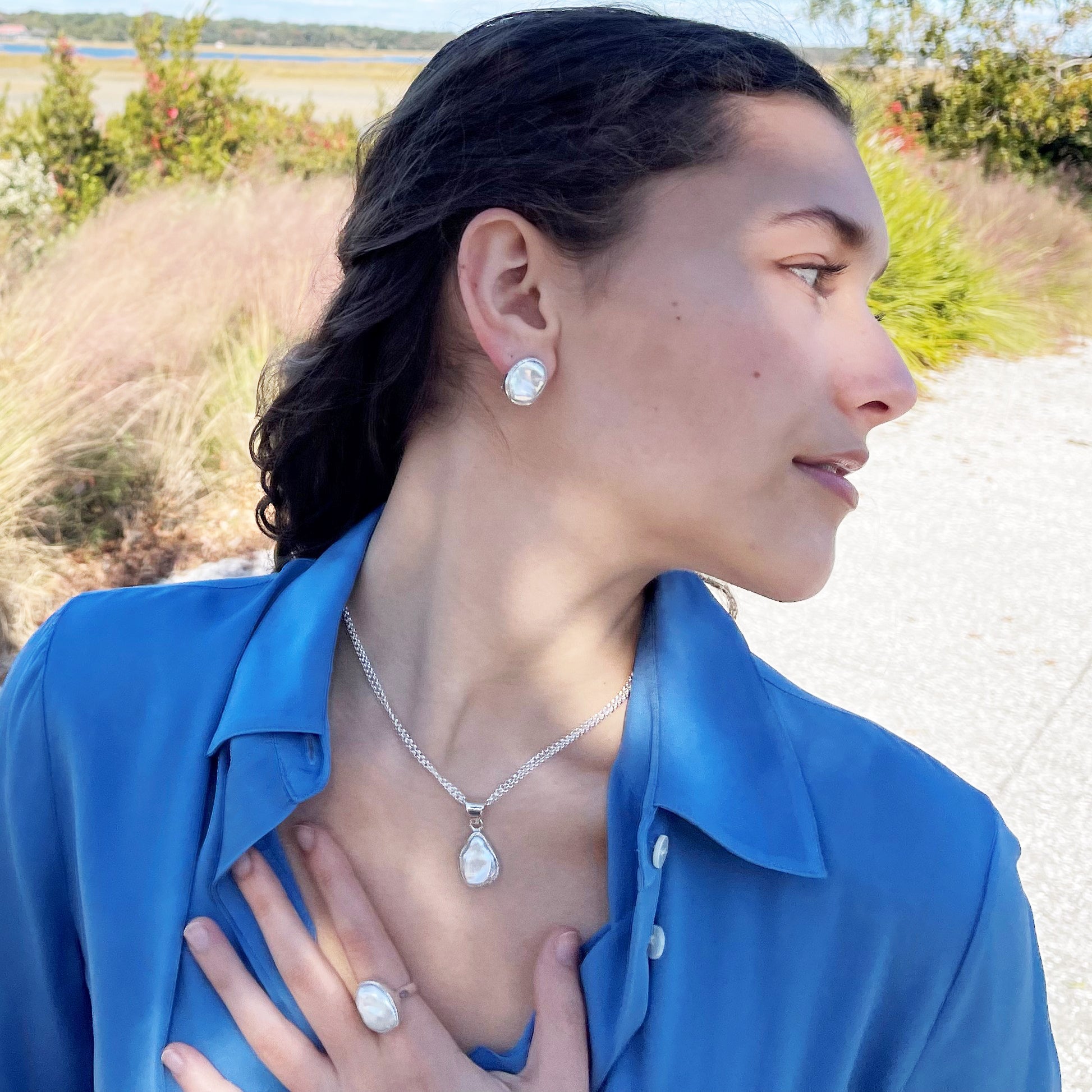 Silver Baroque Pearl Pendant - Q Evon Fine Jewelry