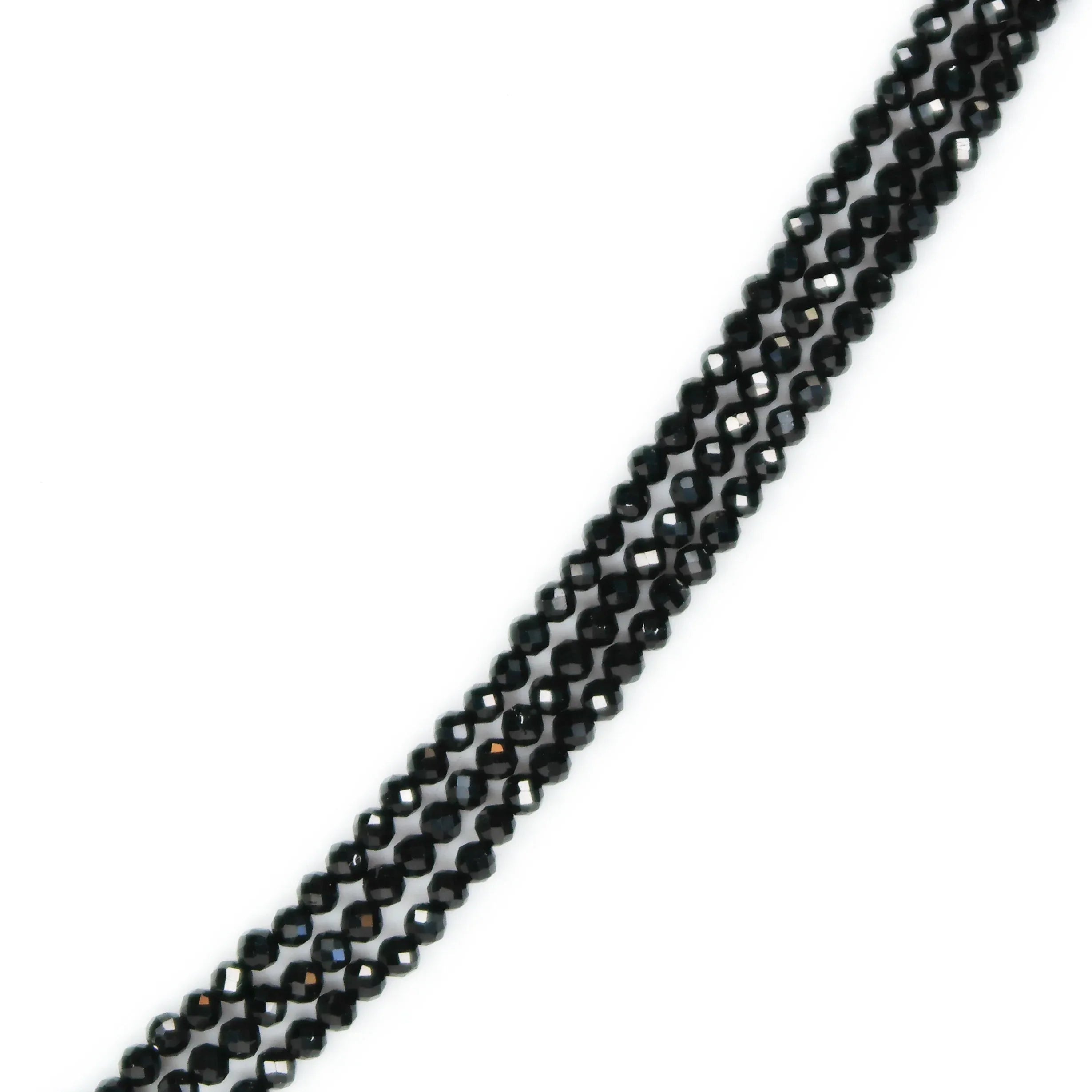 Triple Strand of Shimmering Black Spinel - Q Evon Fine Jewelry