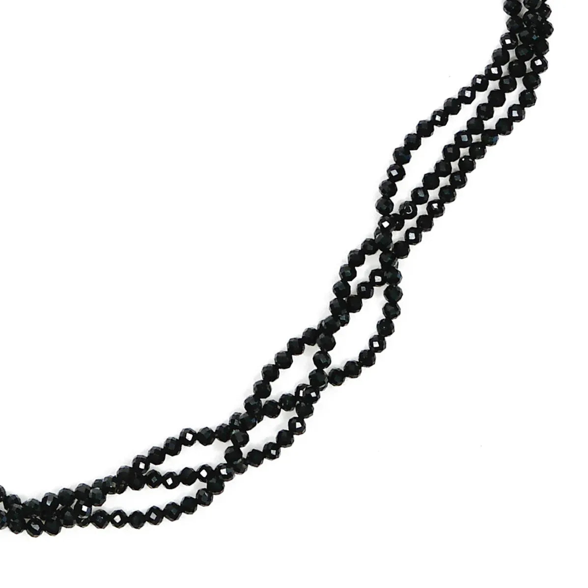 Triple Strand of Shimmering Black Spinel - Q Evon Fine Jewelry