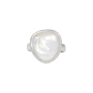 Silver Baroque Pearl Ring