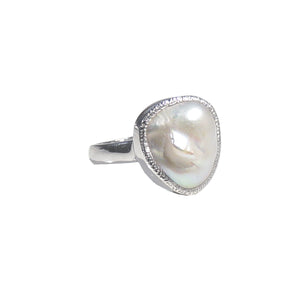 Silver Baroque Pearl Ring