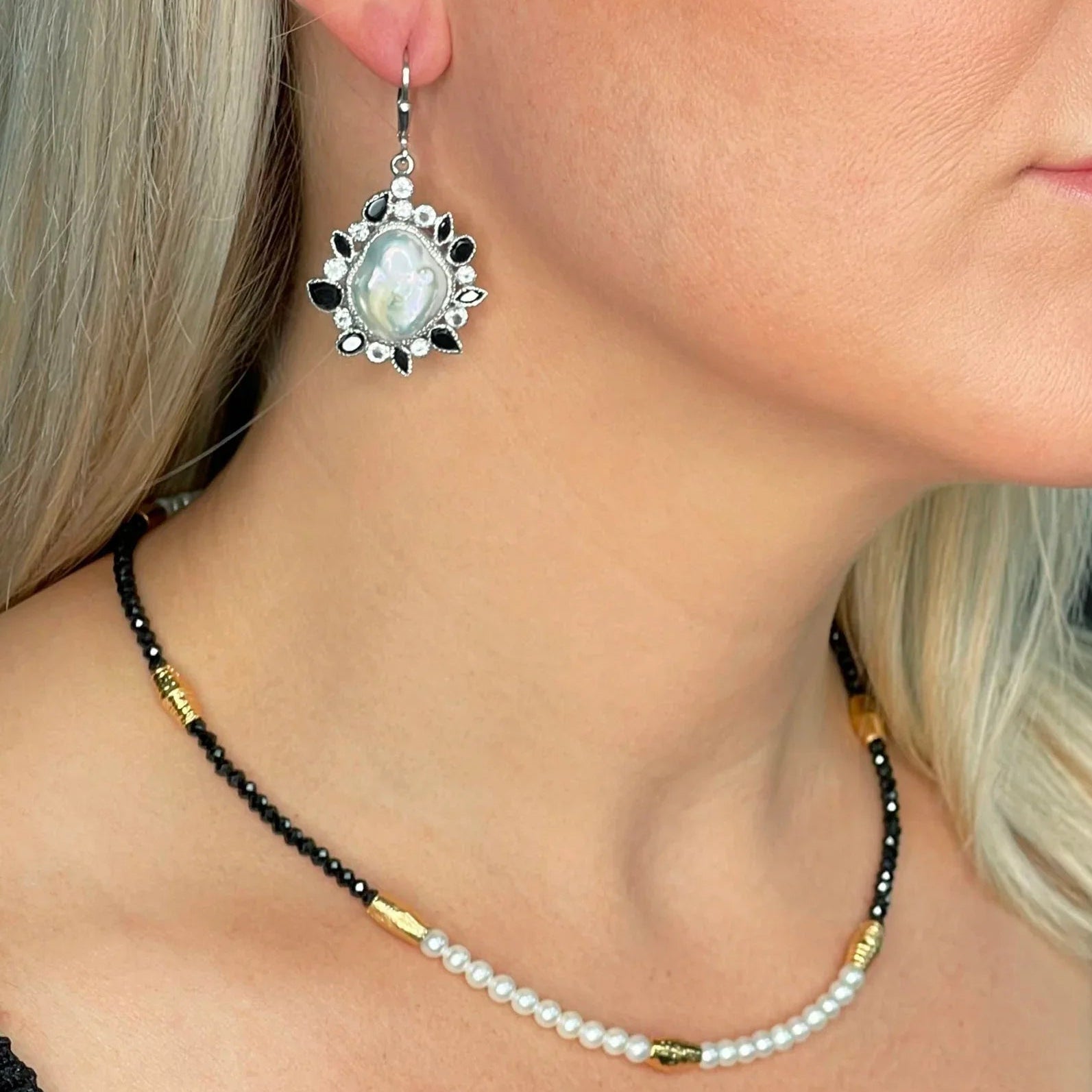 Spinel and Pearl Necklace - Q Evon Fine Jewelry Collections