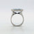 East West Marquise Blue Topaz Ring - White Rhodium