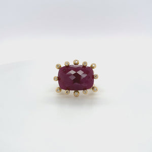Ruby and White Diamond 14k Ring
