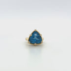 14K Blue Topaz and Diamond Ring
